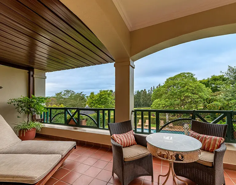 La veranda de la Suite, cómodamente amueblada. 