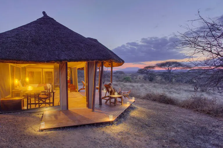 Enjoy views from your private deck at Oliver's Camp and take in your tranquil surroundings.