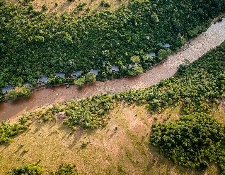 Olonana Lodge is set along the Mara River, in Masai Mara National Reserve, Kenya.