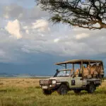 The game drive vehicles area open-sided for the best game viewing. 