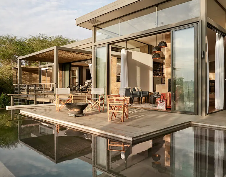 The ultra-luxurious Geoffrey Kent Suite has two en-suite bedrooms and a shared living area. 