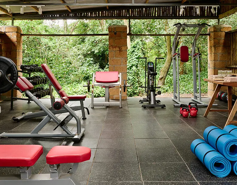 Keep up with your fitness at the lodge gym. 
