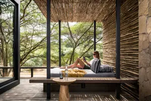 Lounging while taking in the view. 