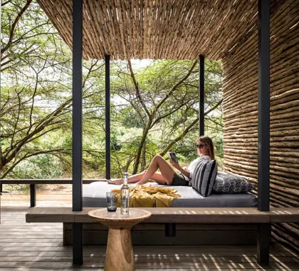 Lounging while taking in the view. 