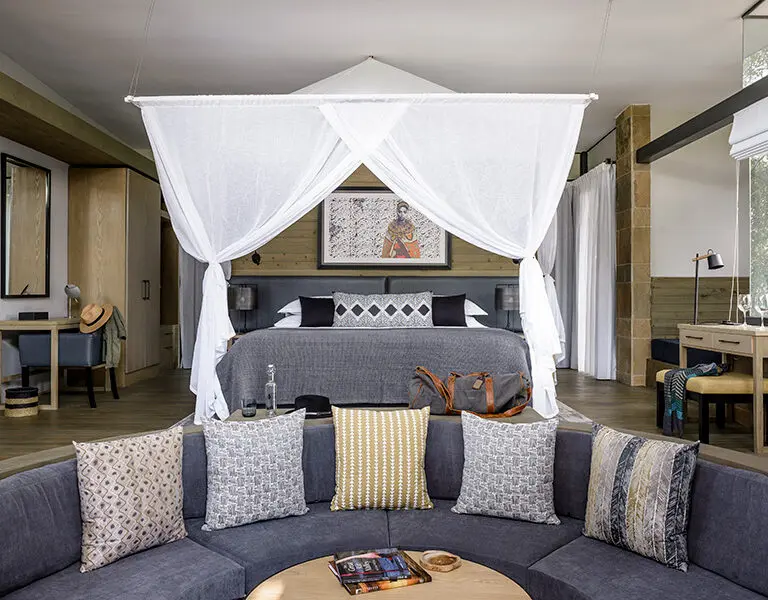 The suites have a plush sunken lounge. 