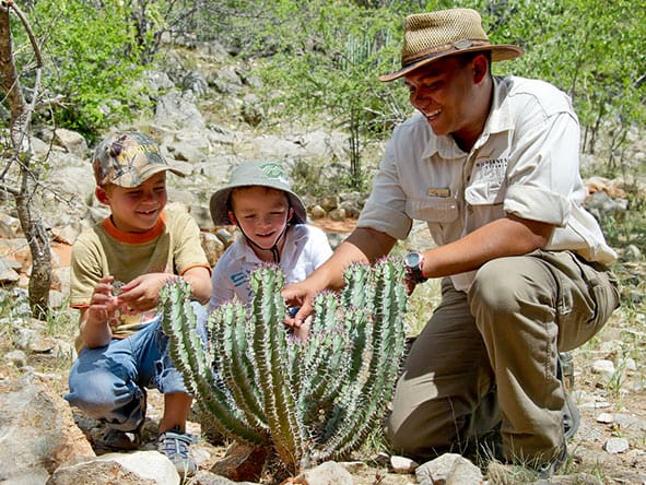 Ongava ofrece alojamiento familiar y actividades de safari guiadas para los más pequeños.