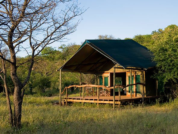 Each of Ongava's nine tented suites looks out over a waterhole - ideal for armchair game viewing.
