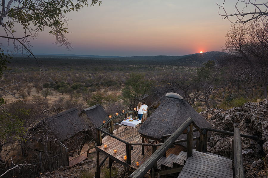 Situated in a private game reserve bordering Etosha National Park.
