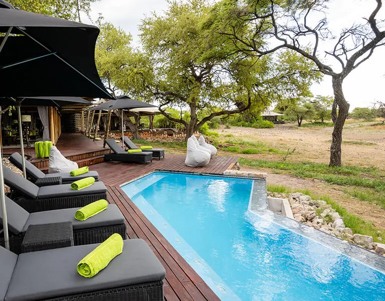 The plunge pool makes a welcome sight on a hot day, as do the shaded loungers & the next-door bar.