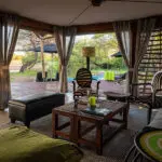 The main lounge area has plenty of spots to relax. 