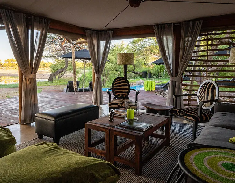 The main lounge area has plenty of spots to relax. 