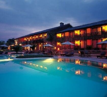 Rooms are perfectly situated to view the lodge’s swimming pool, as well as the winding River Nile beyond
