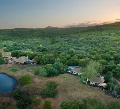 An aerial view of Phinda uka Lodge.