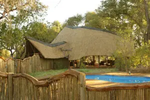 Exterior of the main building and swimming pool