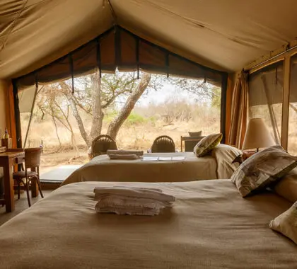 Tent interior.