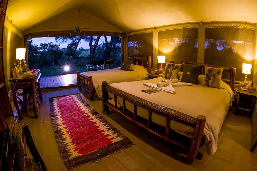 Porini Mara Camp guest tent interior.