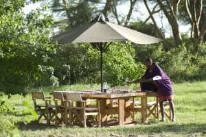 Lunch at Porini Mara Camp.