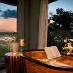A little extra slice of luxury can be expected on our exclusive private safaris - including a bathtub with a view!