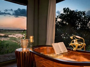 A little extra slice of luxury can be expected on our exclusive private safaris - including a bathtub with a view!