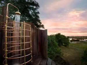 Many camps and lodges have outdoor showers, offering a private space with lovely views of the surrounding bush.