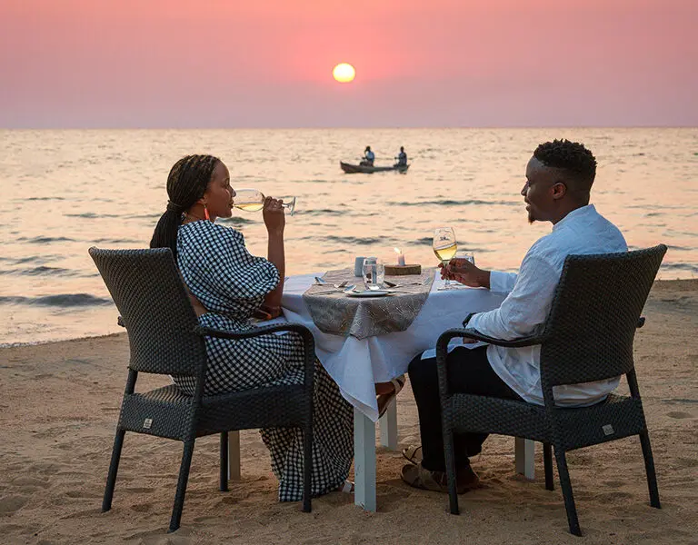 Dinners can be set up right on the beach. 