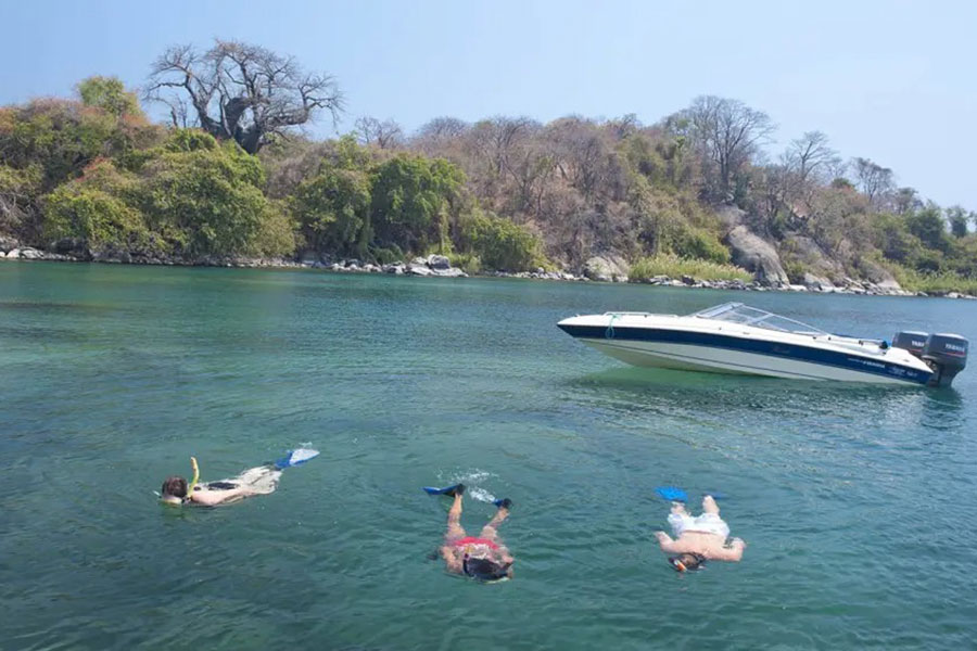 Water activities at Lake Malawi.