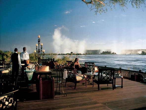 Have sundowners or high tea on the deck with the view of the falls