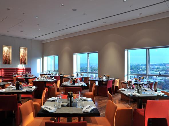 The Vivace Restaurant is sleek, elegant, and stylish with wrap-around views of the Sandton skyline