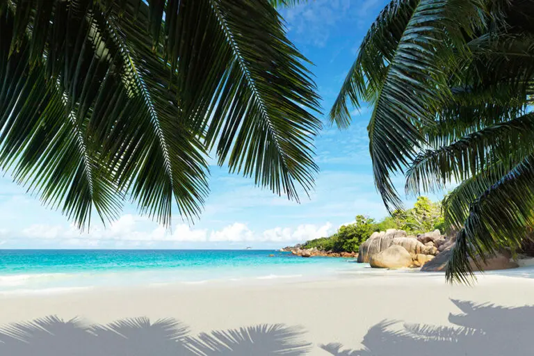 The postcard-perfect Anse Lazio Beach.