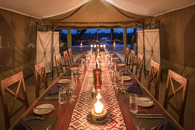 Dining is communal but private meals for special occasions can be arranged.