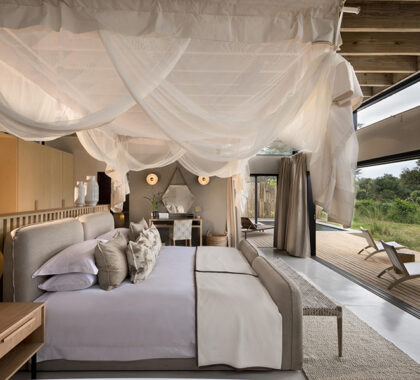 Unwind in absolute comfort at Lion Sands River Lodge.