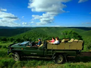 Los safaris se realizan en vehículos descubiertos, ideales para tomar fotografías.