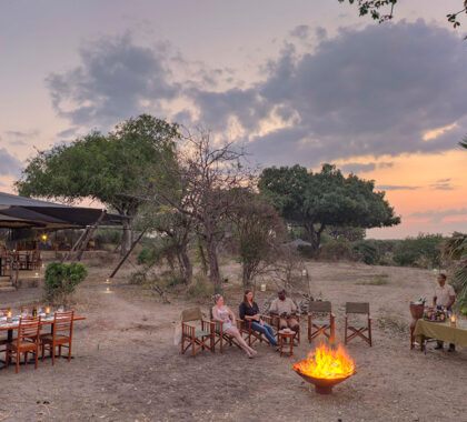 Warm and cosy by the boma.