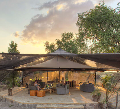 Set on a hill overlooking the Rufiji River.