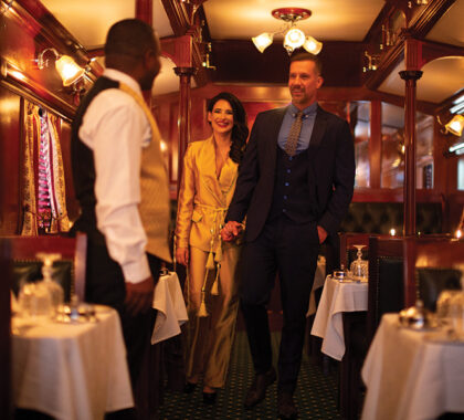 Meals have a sense of occasion aboard Rovos Rail & none so much as dinner - formal dress is required!