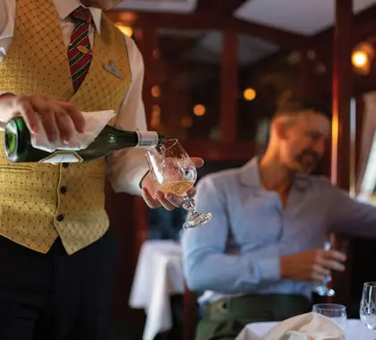 Enjoy fine wines and dining aboard Rovos Rail.