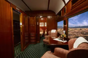 Interior of a Rovos Rail suite.