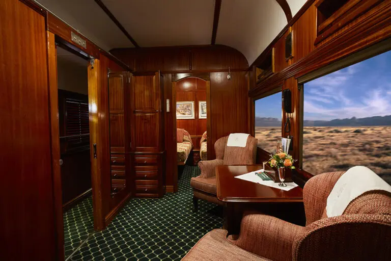 Interior of a Rovos Rail suite.