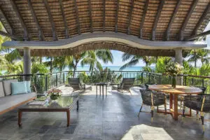The Presidential Suite patio and sea view.
