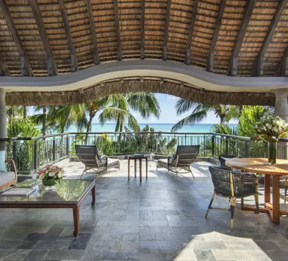The Presidential Suite patio and sea view.