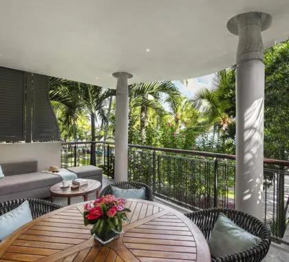 The Tropical Suite's shady patio. 