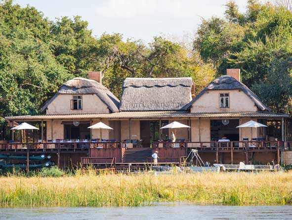 Royal Zambezi Lodge is right on the banks of the river, with its own jetty, boats and canoes.

