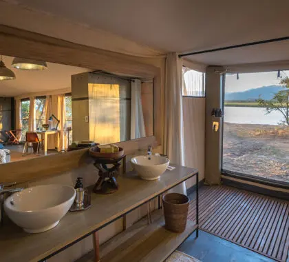 Baños elegantes con una decoración exquisita.