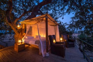 Duerme bajo las estrellas en la cama del cielo.