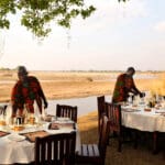 Tafika Camp serves meals in a variety of locations; overlooking the Luangwa River is usually the favourite.