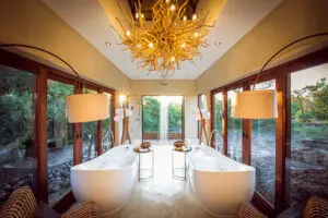Twin bathtubs in a Luxury Villa.