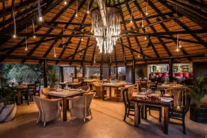 The indoor dining area. 