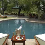 Relax around the swimming pool at Sabi Sabi Bush Lodge.