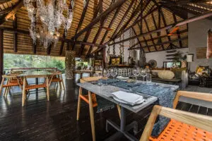 Enjoy dinner in the lodge's elegant main dining area.