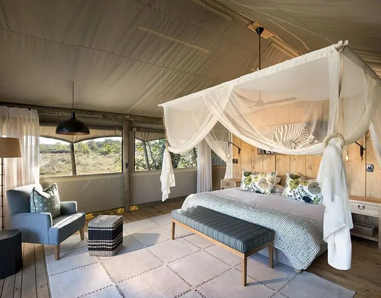 Comfortable and stylish tented suites. 